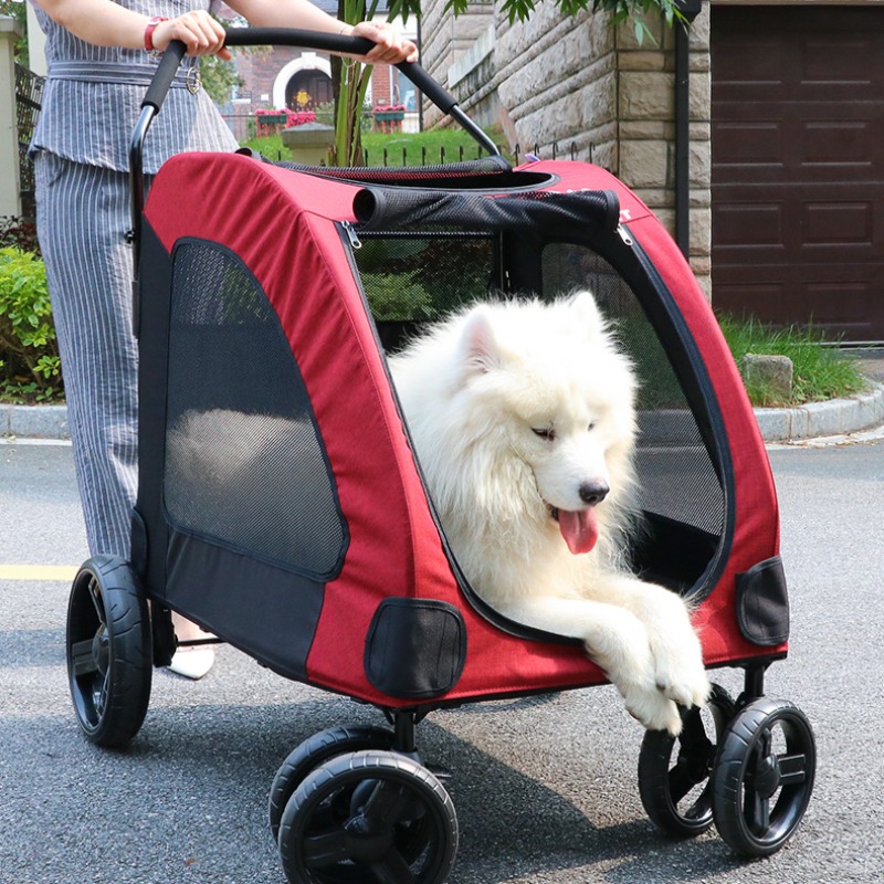 Dog Strolle Cart Large Space Load-bearing 70KG Pet Travel Lightweight Llightweight Folding Stroller for Pet Dog Pull