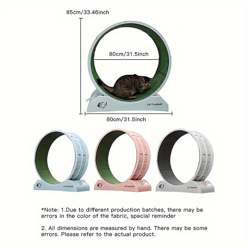 1Pc Indoor Assembly Of Cat Roller Treadmill,Silent Fitness Cat Running Wheel With Carpeted Runway,Plastic Treadmill For Pet Cats