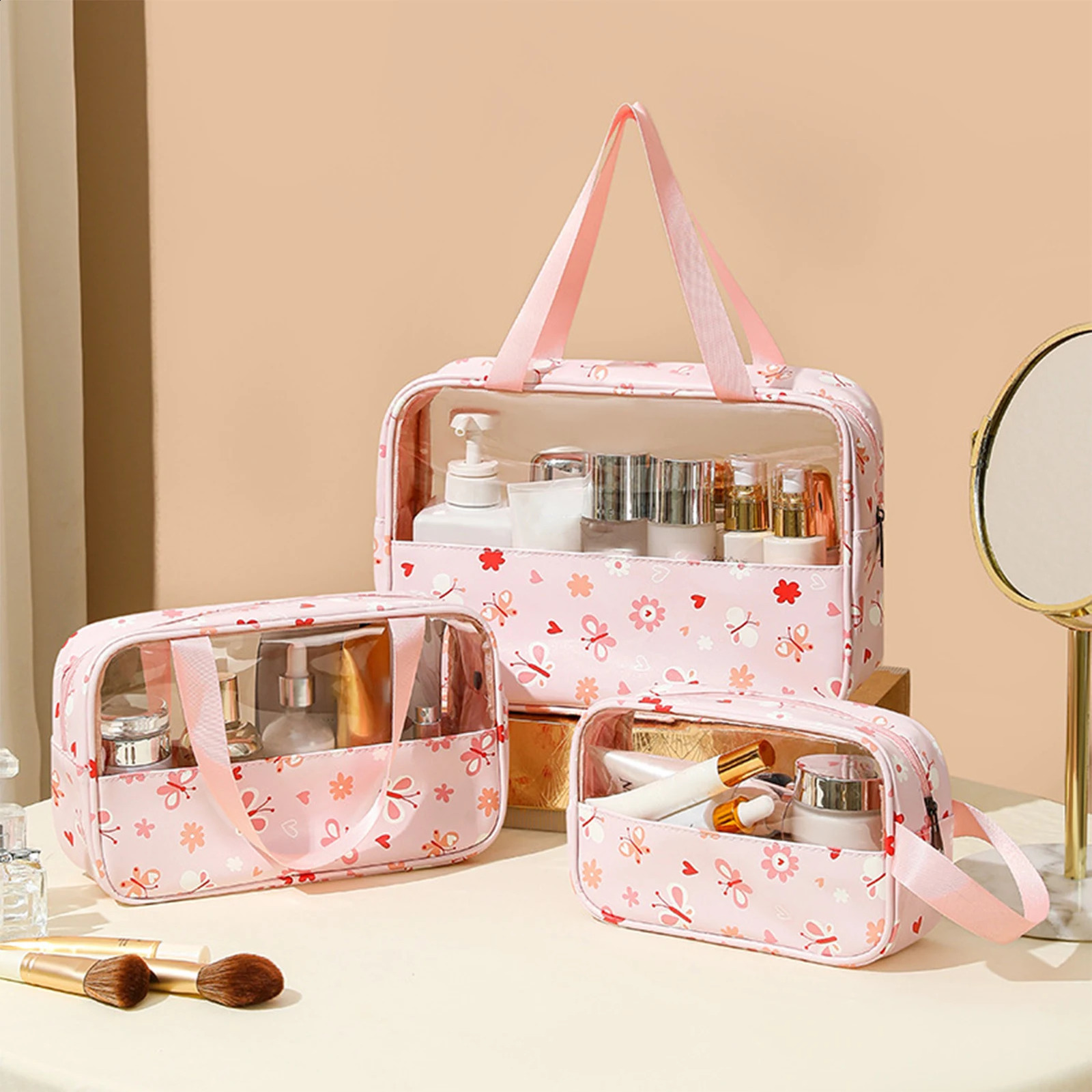 Ship from US 1Pcs Cosmetic Makeup Skincare Wash Bag Large Capacity Beauty Pocket Prefect Gift For Mother Girlfriend 250305FBB
