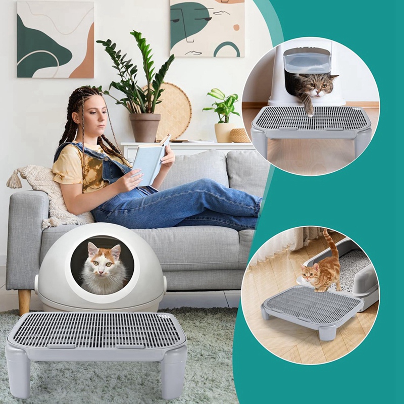 Adjustable Cat Ramp For Litter Box Elevated Cat Litter Ramp For Cat Litter Boxes Double Layered Litter Trapper