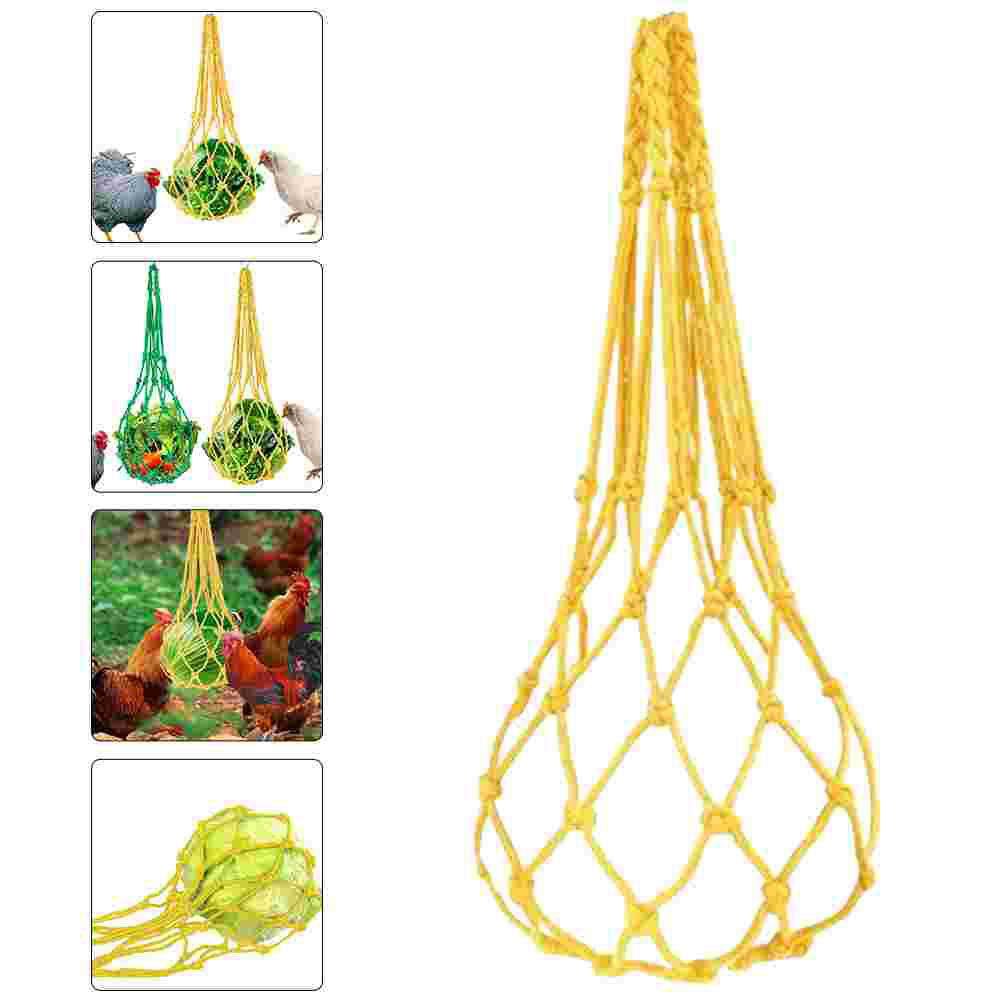 Hen Feeding Net Bag to Birds Vegetable Feeder Poultry Bags Chicken Yellow Mushroom Hunting