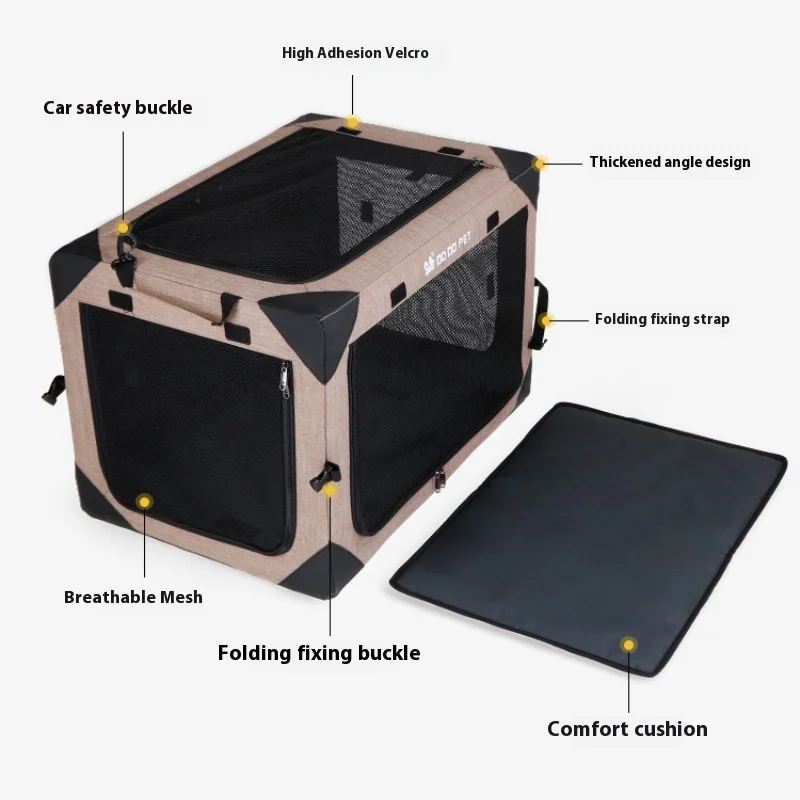 Pet Car Dog Cage Dog Car Seat Breathable Visible Pet Car Bag Top Skylight Dog Carrying Box