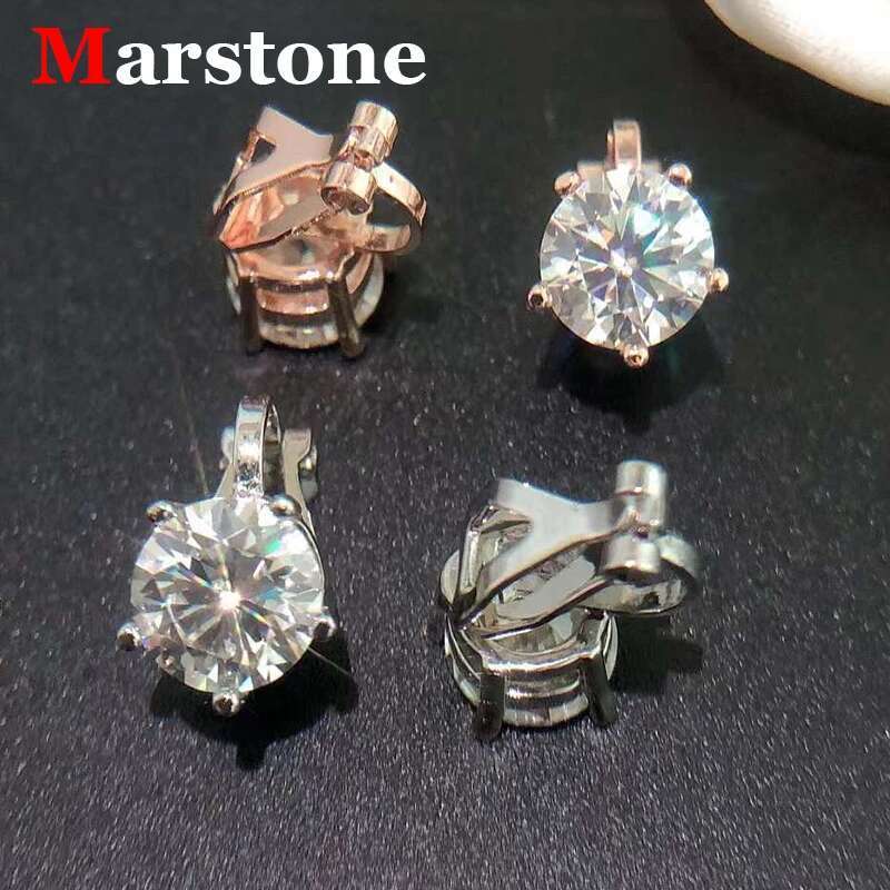 1/2CT D Color Moissanite Dia Copper Original Jewelry Clip for Women without Earings Hole