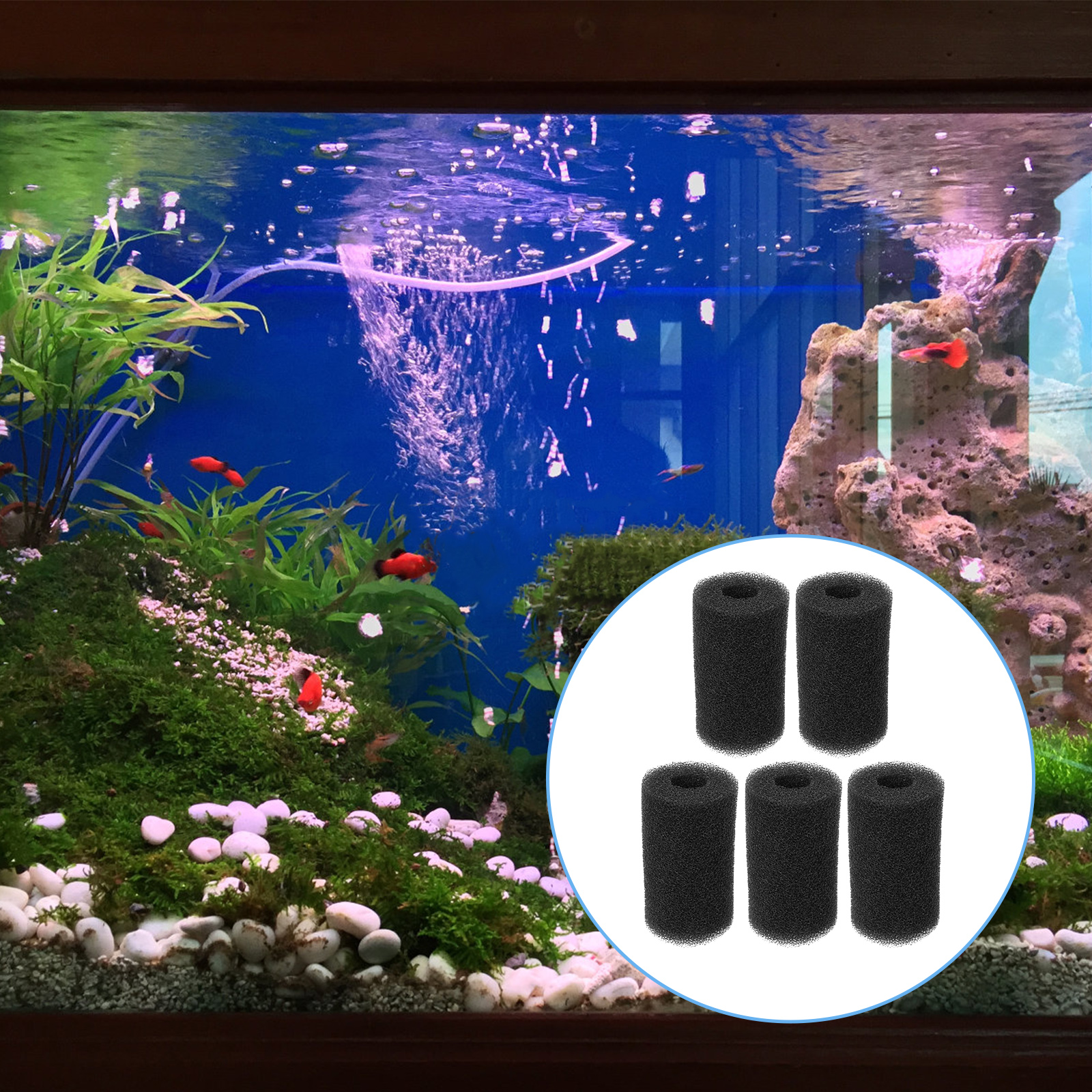 5 Pcs Filtration Water Inlet Protection Cover Spong Fish Tank Accessories Aquarium Black Sponge Bath Filter for Tub