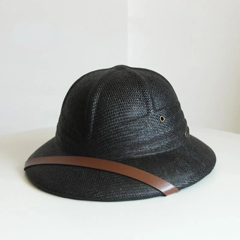 Fashion Vietnam War Army Hat Women Men British Explorer Straw Helmet Summer Boater Bucket Sun Hats Unisex Jungle Miners Cap 250303