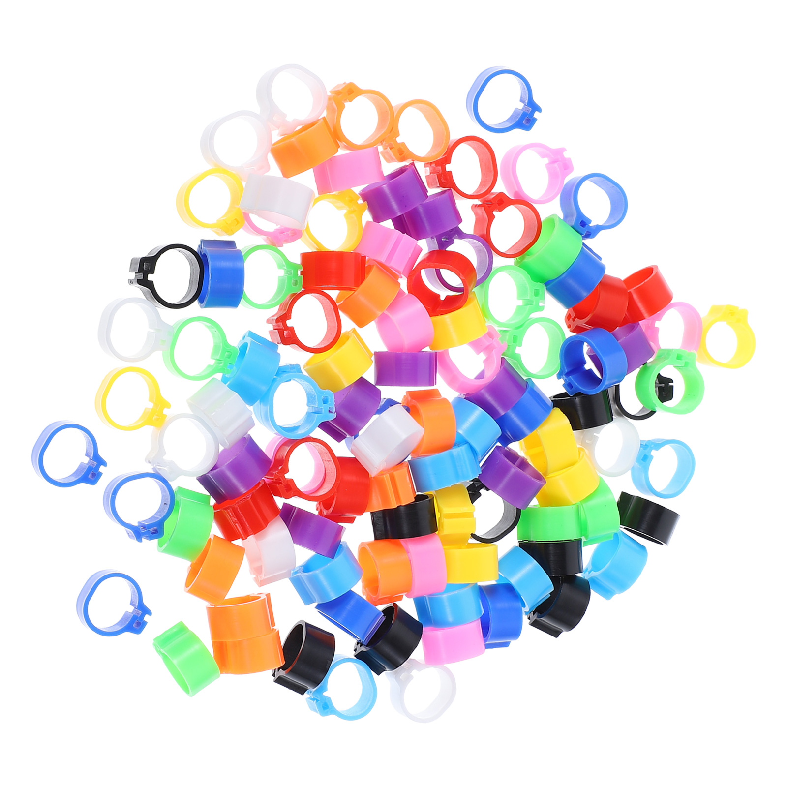 100 Pcs Toy Meat Pigeon Anklet Baby Birds Chicken Tags for Legs Plastic Name Poultry Ring