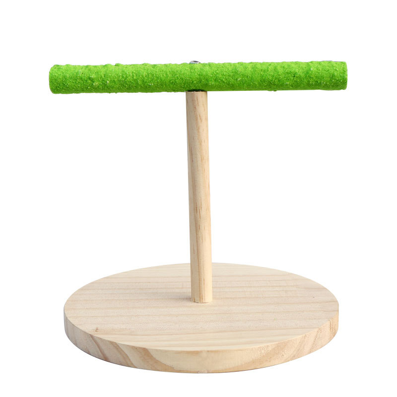 T-Shape Birds Parrots Hardwood Bird Standing Pigeon Perch Parrot Chewing Bird Stick Toys