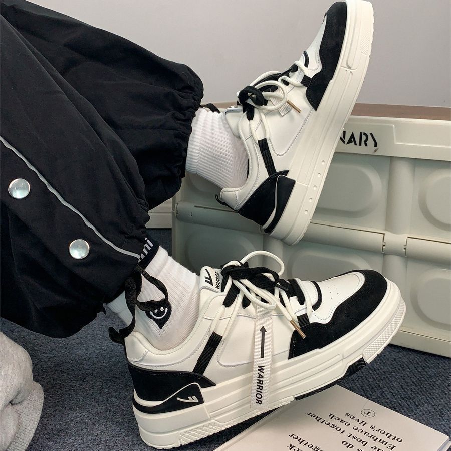 Huili 2025 Men's Shoes Black and White Panda Little White Shoes Couple Shoes New Versatile Trendy Fashion Campus Style Casual Board