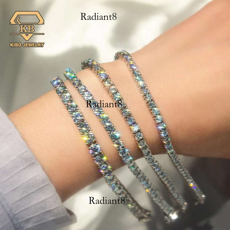 Kibo sier Men's Accessories Width 2-6.5mm D Color VVS1 Sier for Women Moissanite Tennis Chain Bracelet