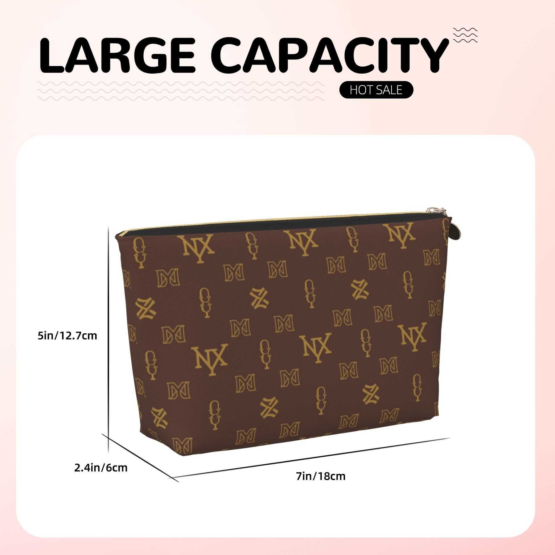 NXY Designer Bag Zipper Cosmetic Bags Luxury Bag Vintage Leather Women Makeup Bag Toiletry Cosmetics Pouch Fashion Woman Travel Make Up