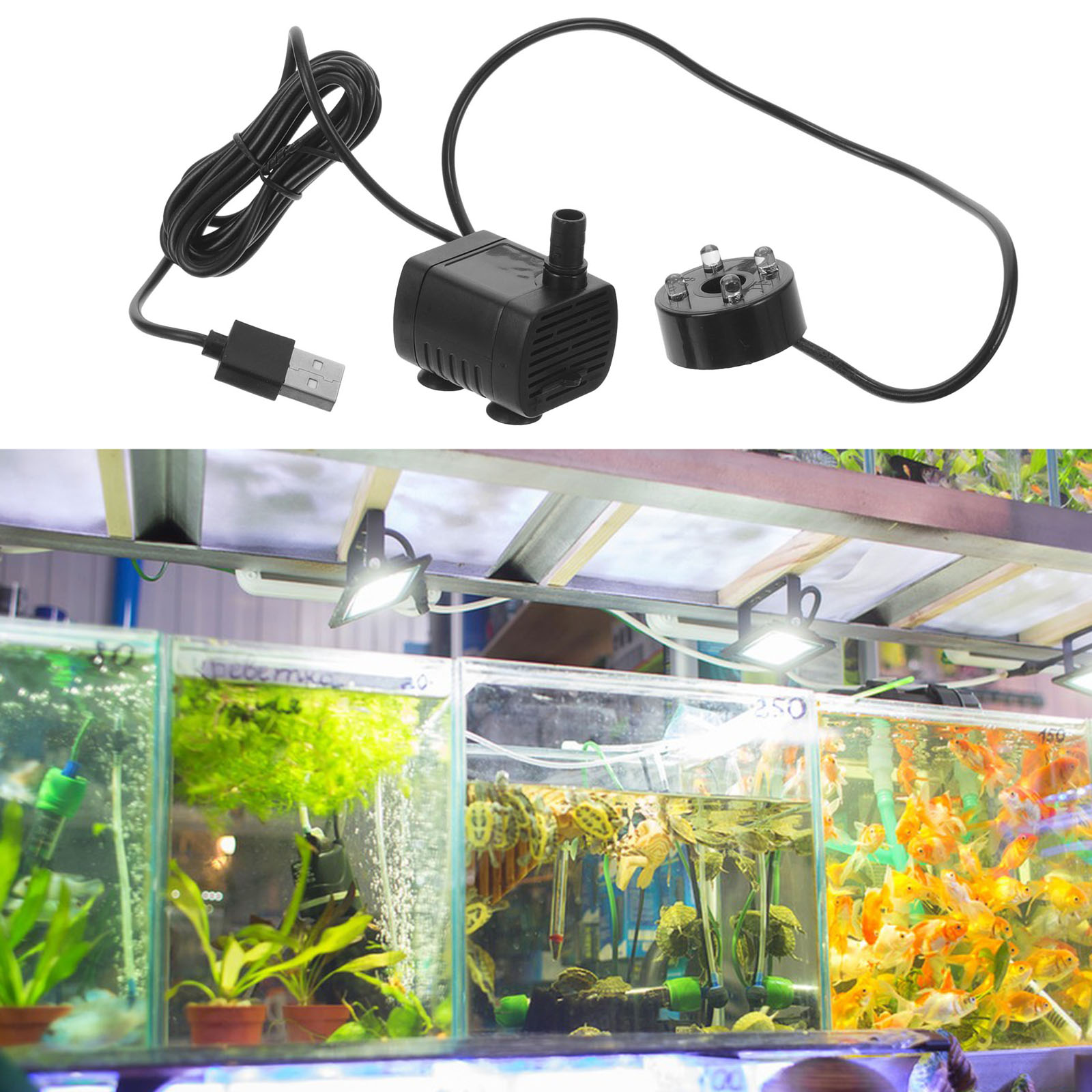 Mini Fish Tank Water Pump Submersible Filter Pond for Fountain Outdoor Pumps Ponds Diving