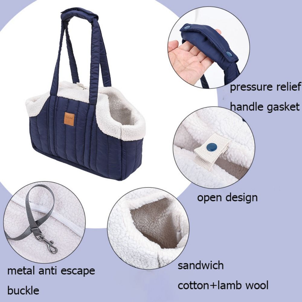 Practical Portable Pet Tote Bag Open Style Plush Cat Carrier Handbags Soft Warm Pet Carrying Bag for Travel
