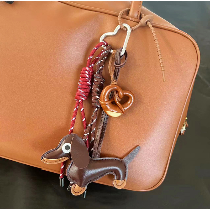 Charms Dachshund Dog Bag Pendant ,cute Ornament Creative Nylon Rope Pendant For Phone Accessories Car Keychain Pet Decorations