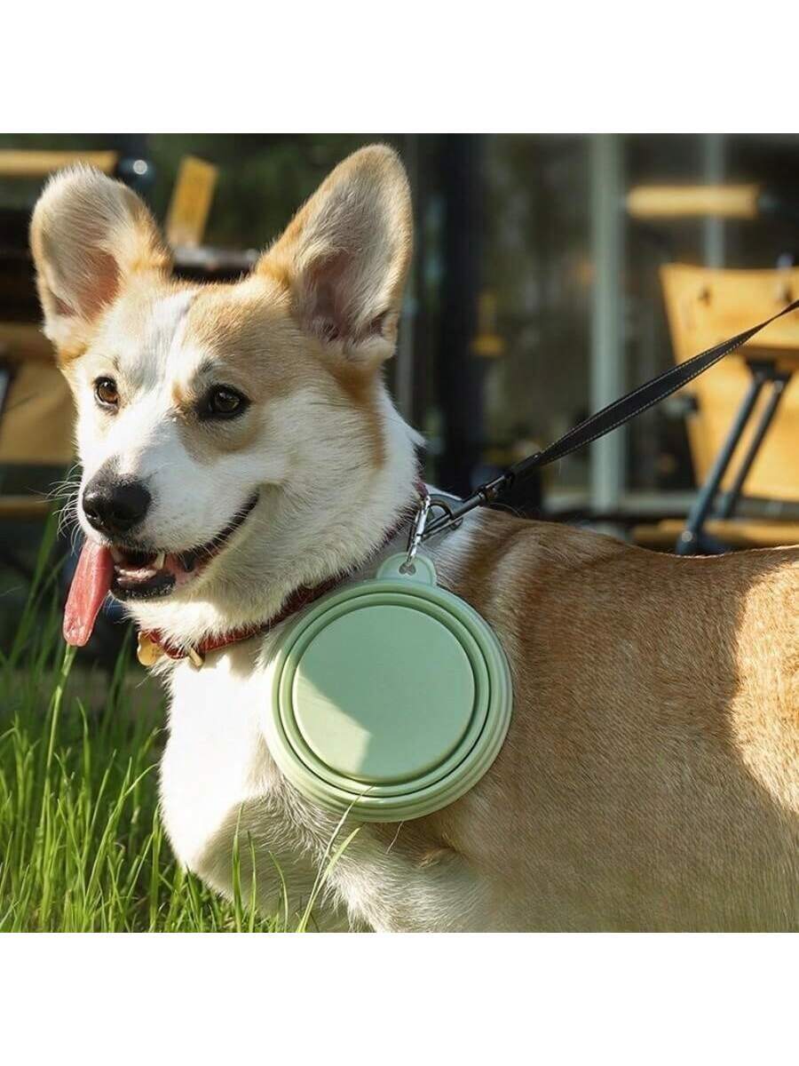 Silicone Foldable Pet Bowl For Outdoor, Portable Dog/cat Food & Water Dish With Bonus Travel Carabiner