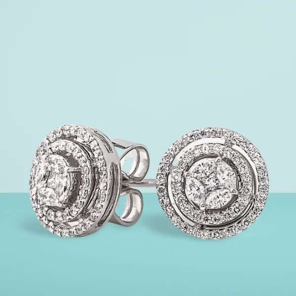 Designer Jewelry Round Moissanite Crystal Earrings Valentine Day Gift Aesthetic Accessories for Women