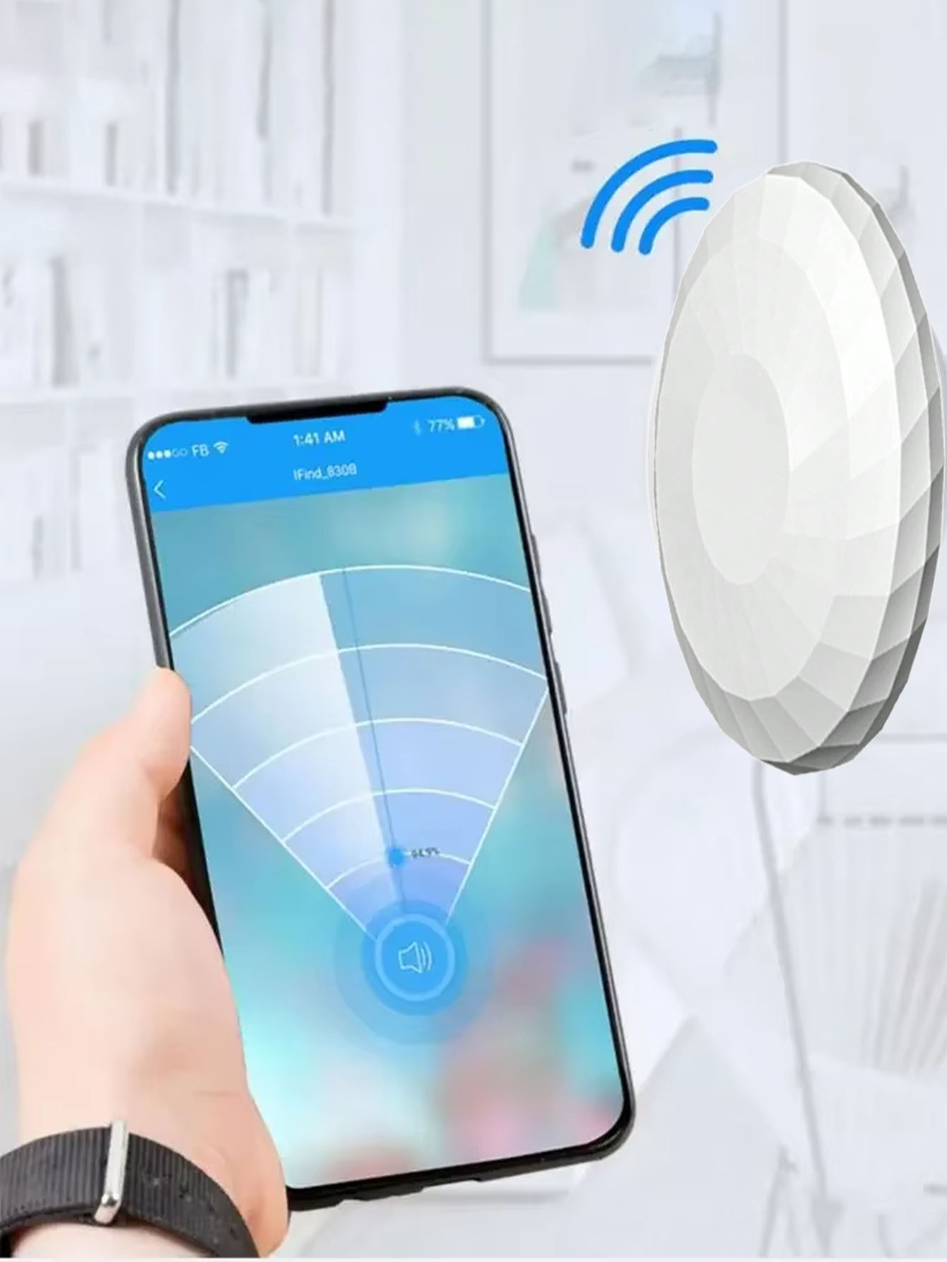 Mini Pet Tracker Key Finder Anti-Lost Round Anti-Lost Device Effective Range 10-30M Cat & Puppy Locator