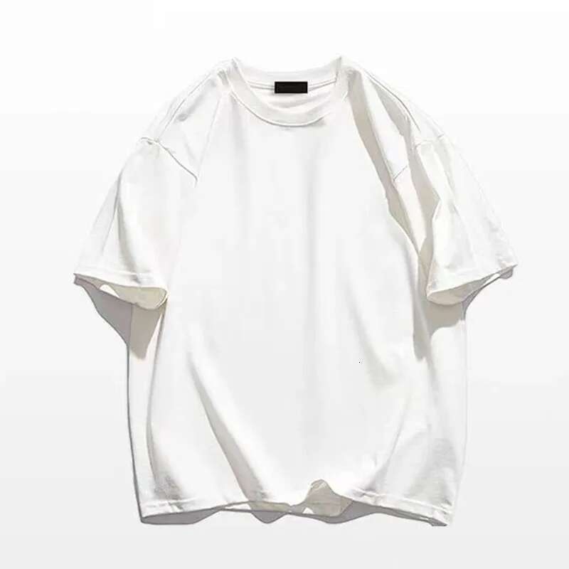 100% pure cotton T-shirt for men and women, high-quality, solid color, casual basic clothing, plus size, short sleeved, black and white