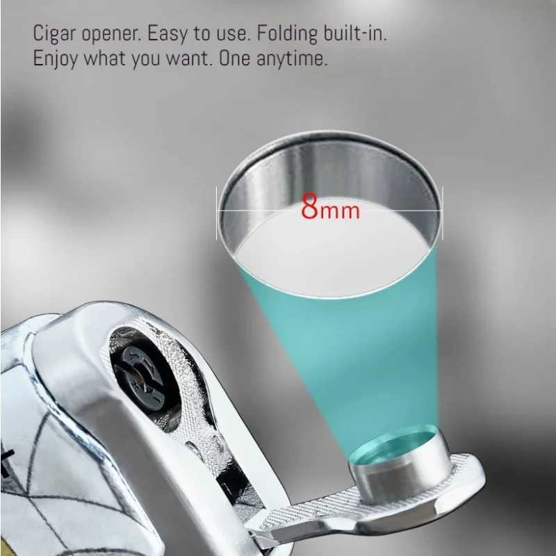 JOBON Lighter Metal Body Gunmetal 4 Flame Windproof Lighter with Cigar Punch Tool Butane Torch Lighter Smoking Accessories GiftT250305
