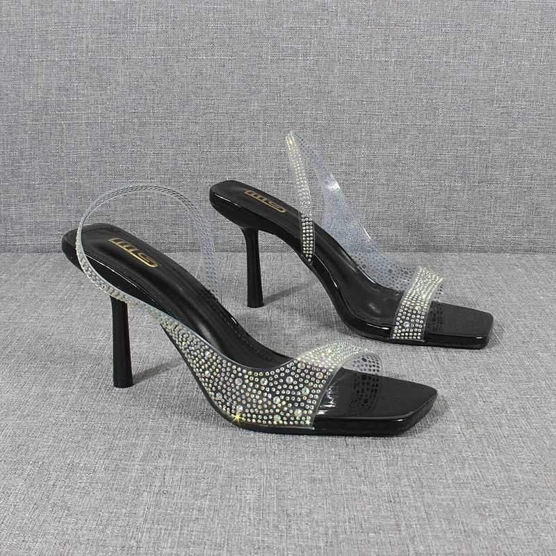 Sandals for Women 2024 Summer New PVC Crystal High Heel Sandals Stiletto Heel Ornamental Shoes Fi Party Sexy Womens SandalsXJ2500305