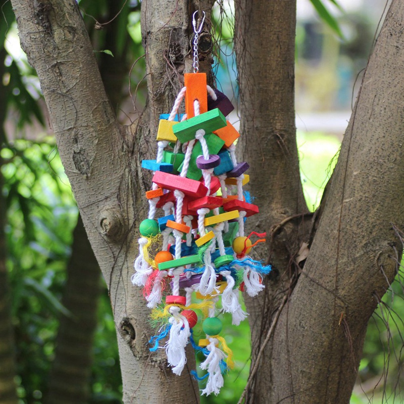 AAAC-Bird Chewing Toy Large Medium Parrot Cage Bite Toys African Grey Macaws Cockatoos Eclectus, Waterfall