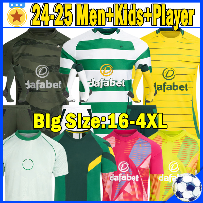 XXXL 4XL 24 25 JOTA CeltsS Irish Origins Soccer Jerseys REO KUHN CARTER-VICKERS McCOWAN MCGREGOR 2024 2025 DAIZEN BAIN player Football Shirts Goalkeeper Men Kids Kits