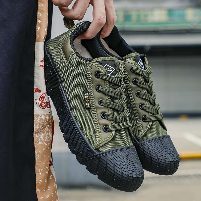 Canvas Wear-resistant Sport Men Lace-Up Walking Climbing Work Tactical Sneakers Mens Casual Shoes