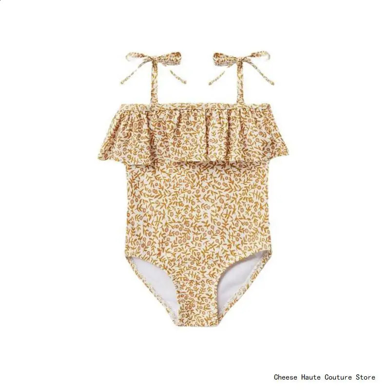 RC Baby Girls Swimwears Summer Bikini Set Sun Protection Kids Cute Floral Toddler Learn Swimming Suits Sunbeach Swimsuit 250304