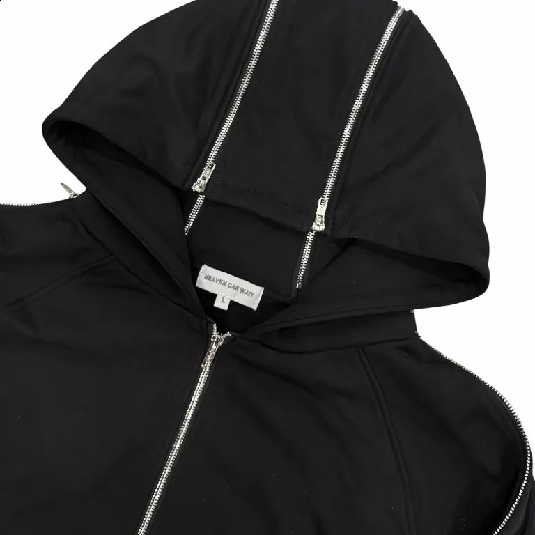 HCW Zipper Hoodie Y2K Clothing Mens Harajuku Hip Hood Design Extra Large Sweatshirt Casual Multi Jacket 250305w
