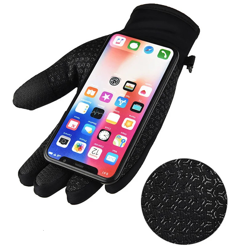 Winter Men Women Plus Plush Velvet Fleece Thick Warm Touch Screen Skiing Mitten Outdoor Sport Fitness Cycling Aipper Glove N33 250304