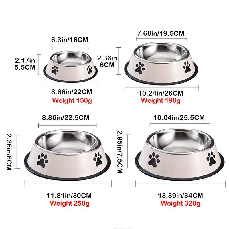 DHpet Creamy White And Dark Gray Printed Dog Bowl Pet Non-slip Bowl Dog Cat Dog Bowl Cat Bowl Stainless Steel Dog Food Bowl Rice Bowl