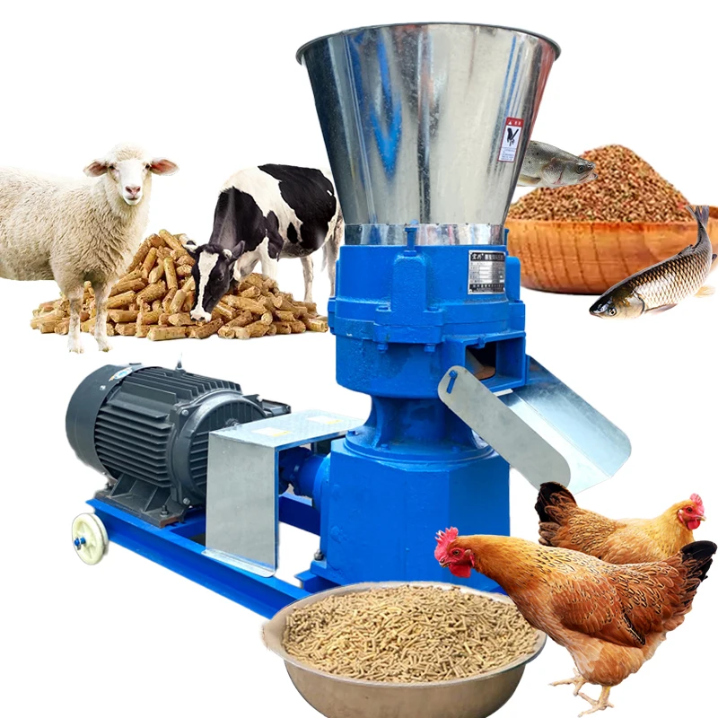 Animal Food Pelletizer Pellets Machines For Poultry Animal Fish Chicken Feed Pellet Making Machine For Livestock Feed 300 Kg/h