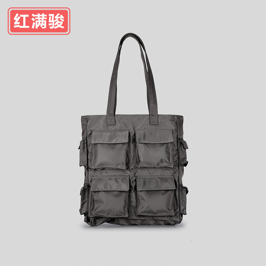 New Workwear Style For Both Men And Women, Large Capacity Nylon Fabric Shoulder Bag, Multifunctional Pocket Tote Bag