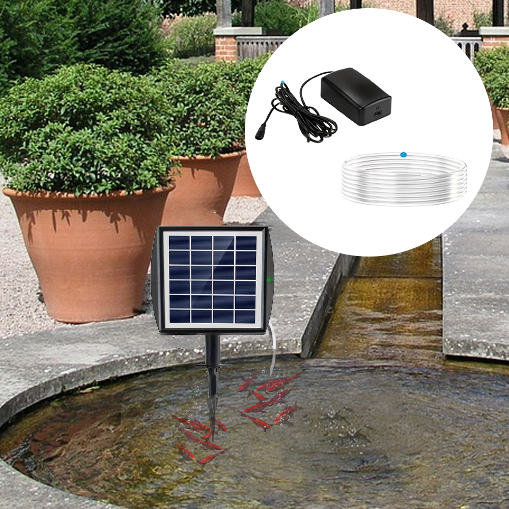 Solar oxygen pump, quiet high efficiency oxygen machine, patio fish tank outdoor fishing, portable pond aquarium pump