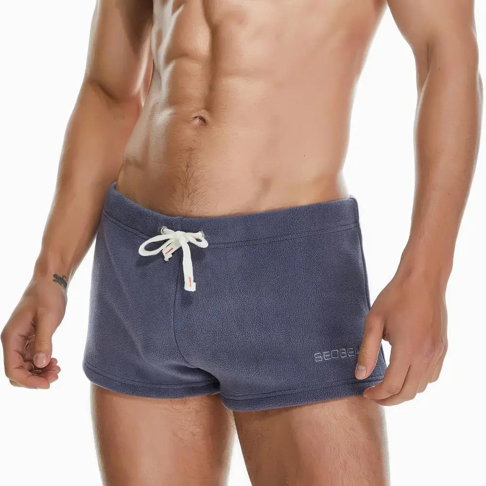 SEOBEAN Mens Pajamas Shorts Sleep Bottoms Boxer Homewear Underwear Gym Fitness Drawstring for Man 250224