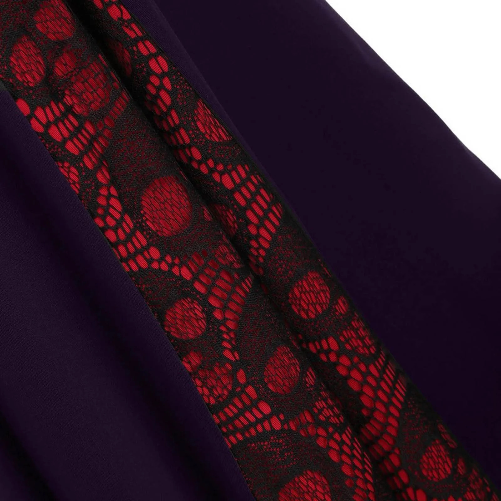Gothic Style Long Maxi Skirt For Women Pleated Female Lace Panel Patchwork Solid Midi Skirt Solid Fashion Y2k Clothing 3xl 250228