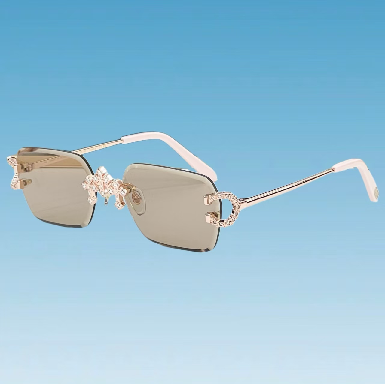 Mossany Fashion Sunglasses Rimless sparkg crystal sunglasses