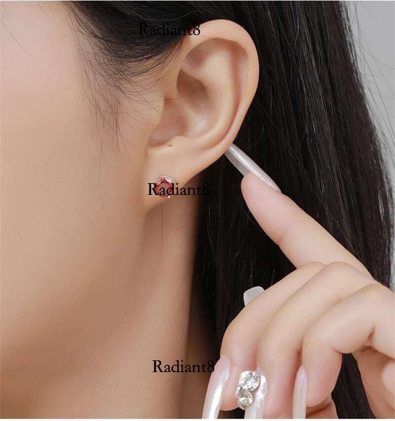 TBCYD 0.3-2CT Multicolor Moissanite Screwback Earrings For Women S Sier Classic Four Claw Ear Studs Wedding Jewelry