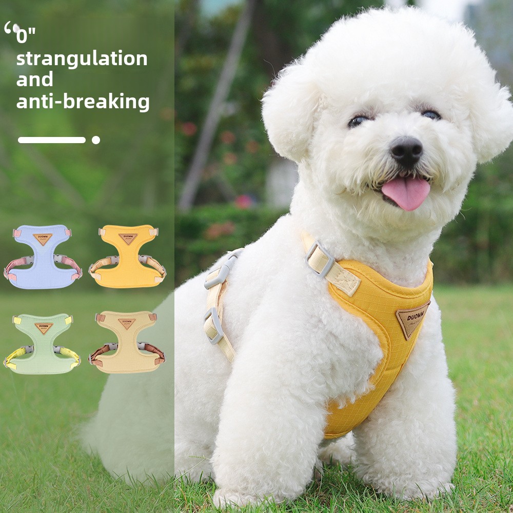 Small Dog Safety Chest Back Leash - Robust Anti-Break Pet Harness for Pets like Teddies & Bichons