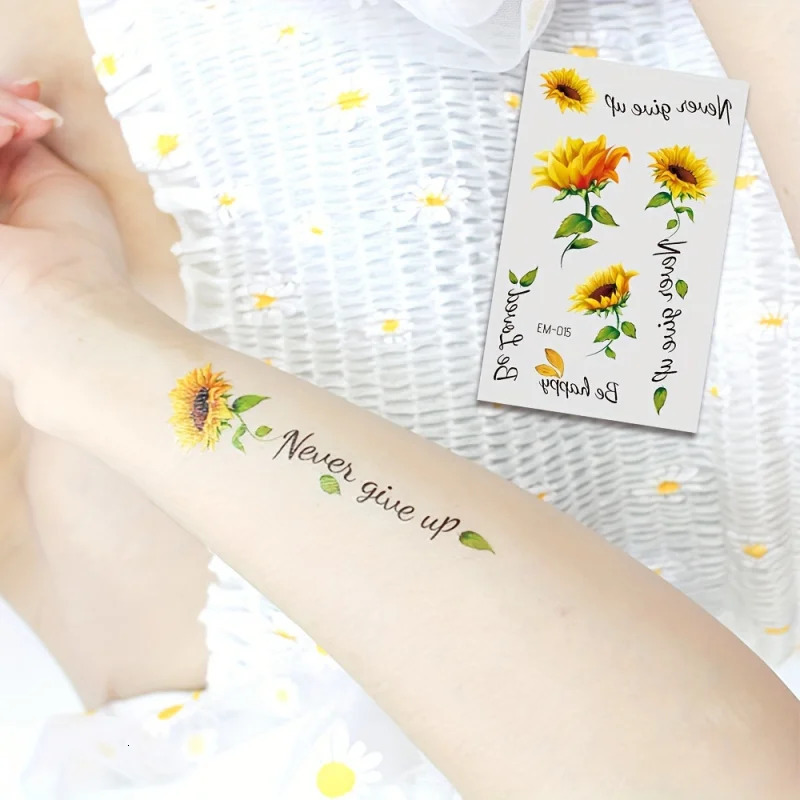 12 Temporary tattoos for women Flower tattoo body art sticker waterproof durable suitable arms and hands 250219