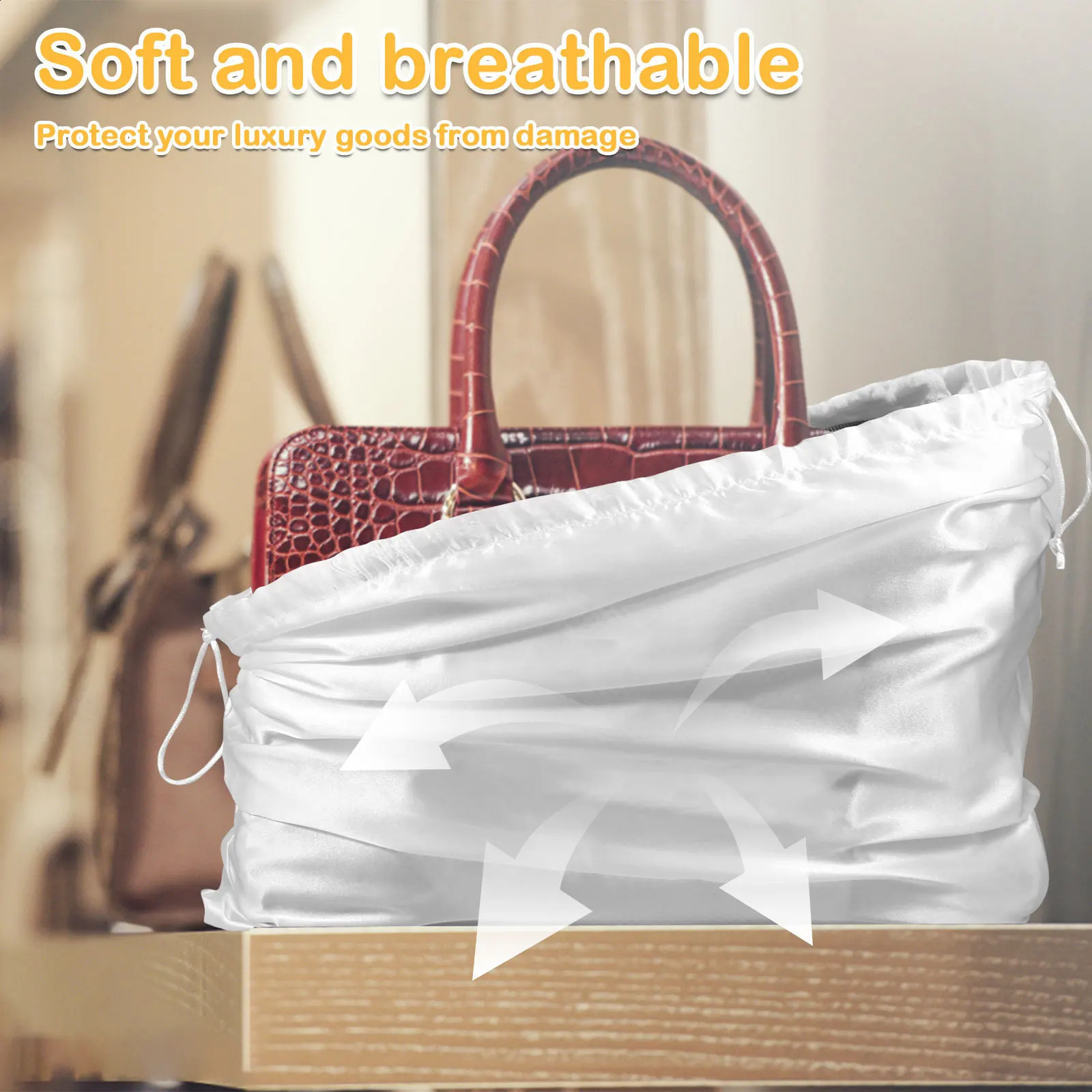 Ship from US Dustproof drawstring bag Cinch storage soft breathable cloth travel gym party 50x45 250305FBB