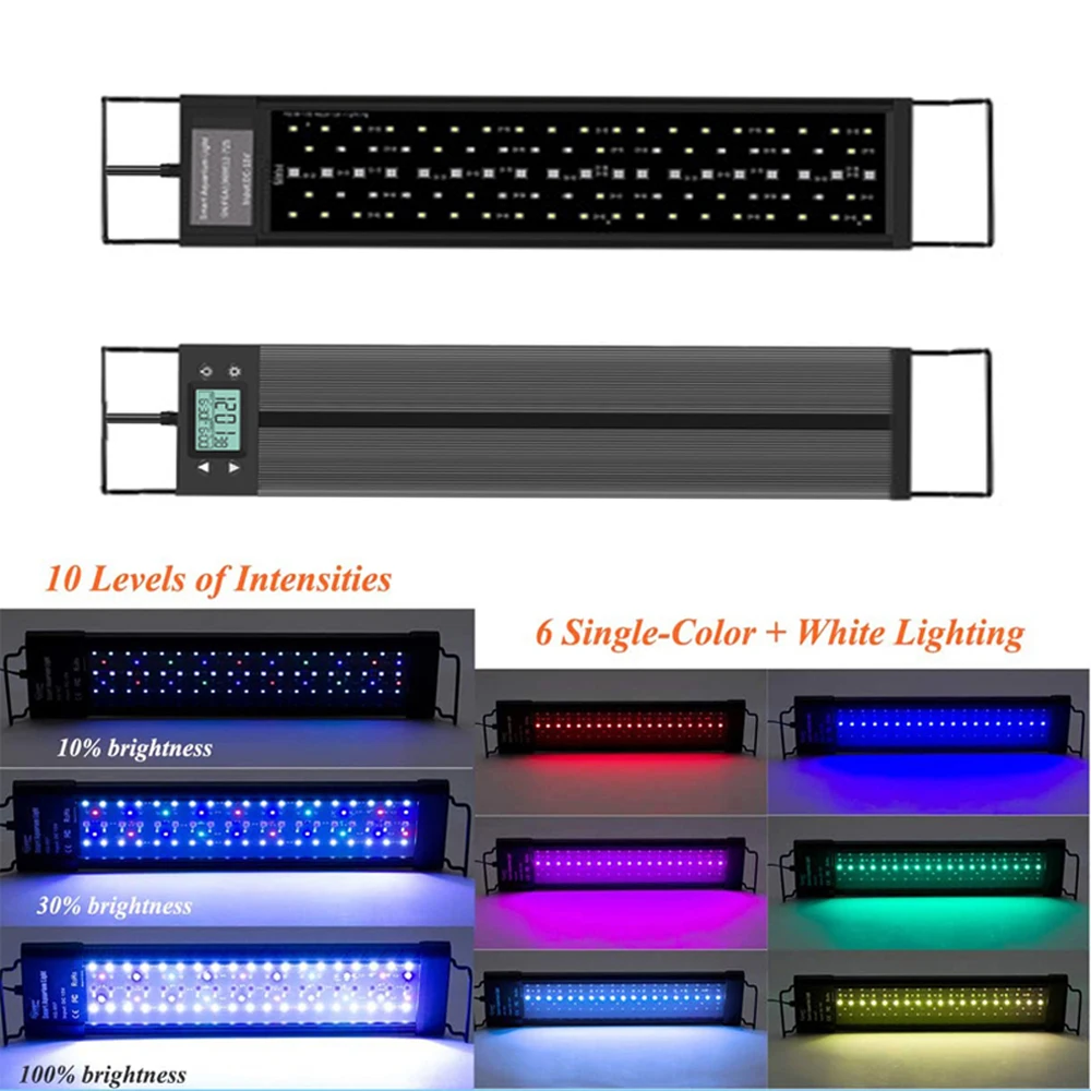 Programma 18inch-24inch/45cm Aquarium Led Full Spectrum 24W Moonlight Sunrise Sunset LED Aquarium Plant Grow Lamp for Fish Tank