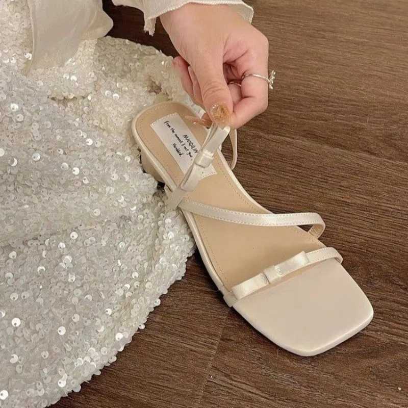 Wens Shoes 2024 Fi Modern Slippers Wens Slippers New Elegant Wild Casual Slippers Wen-knot Shoes Fem Y250304