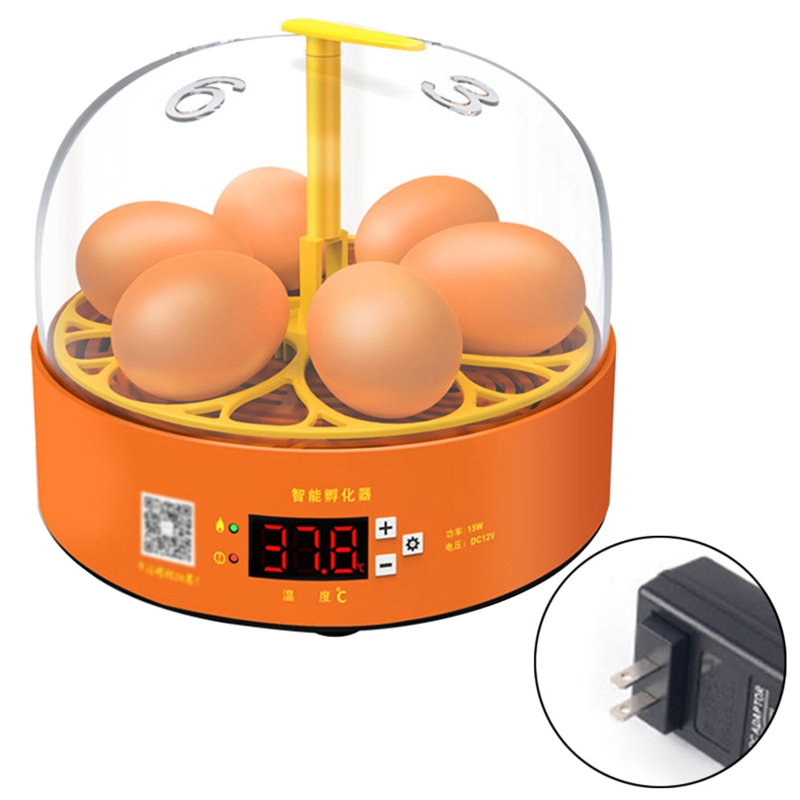 Intelligent Egg Incubator 6 Eggs Hatching Incubator Duck Quail Egg Incubators with Fully Automatic Egg Turning for Chick
