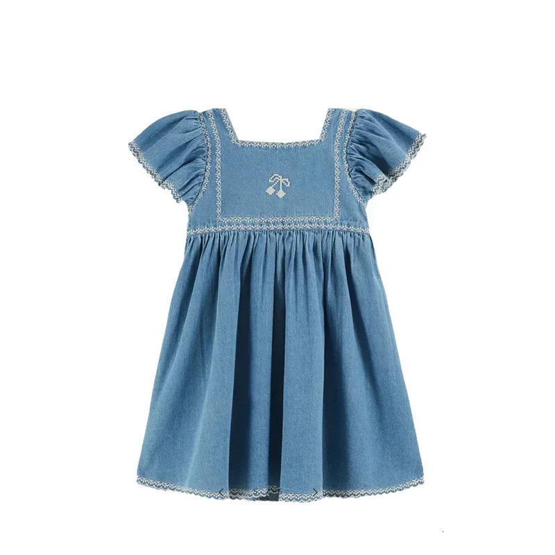 OUYANG IVAN Children Sets 25 Summer EM Girl Cute Embroidered Printed Short Sleeve Dress Kid Top Shorts Sets Blouse Skirt 250304