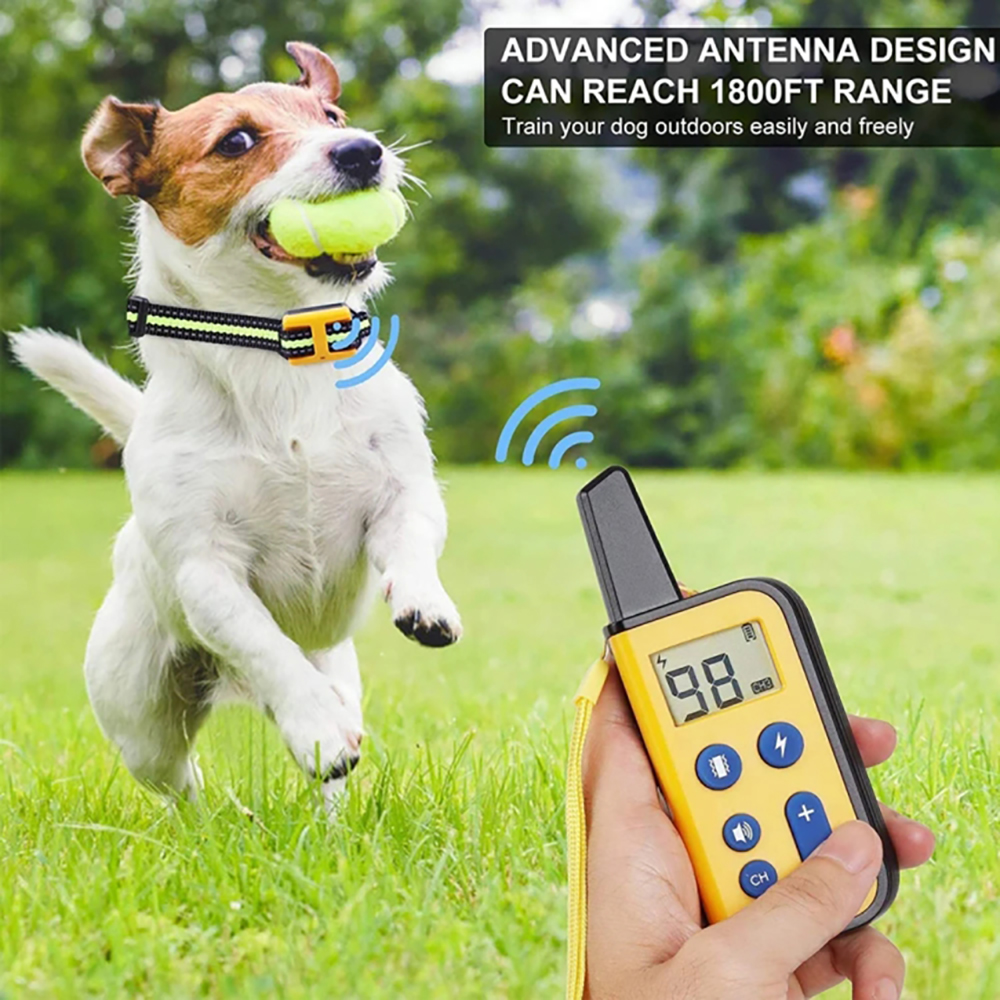 Dog Training Collar 800m Pet Remote Control Waterproof Rechargeable with LCD Display for All Size Shock Vibration Sound