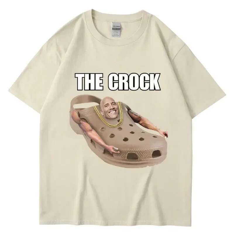 Crock Dwayne Johnson Funny Fans T-shirt Women's Joke Humorous Summer Pattern T-shirt Top Fashion Street Clothing Women's T-shirt