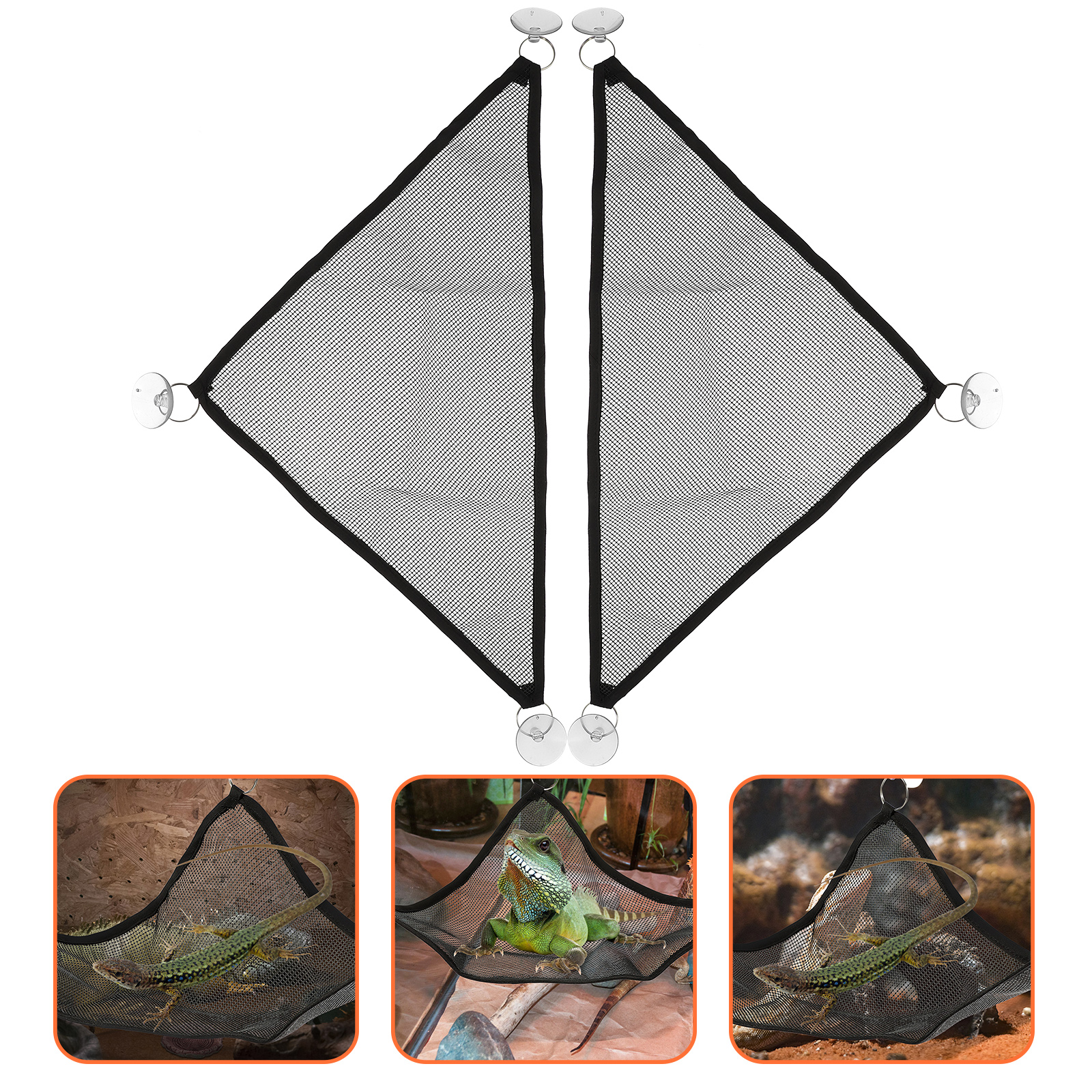 2 Pcs Crested Lizard Hammock Toy Leopard Gecko Glue Net Climbing Accessories Mesh