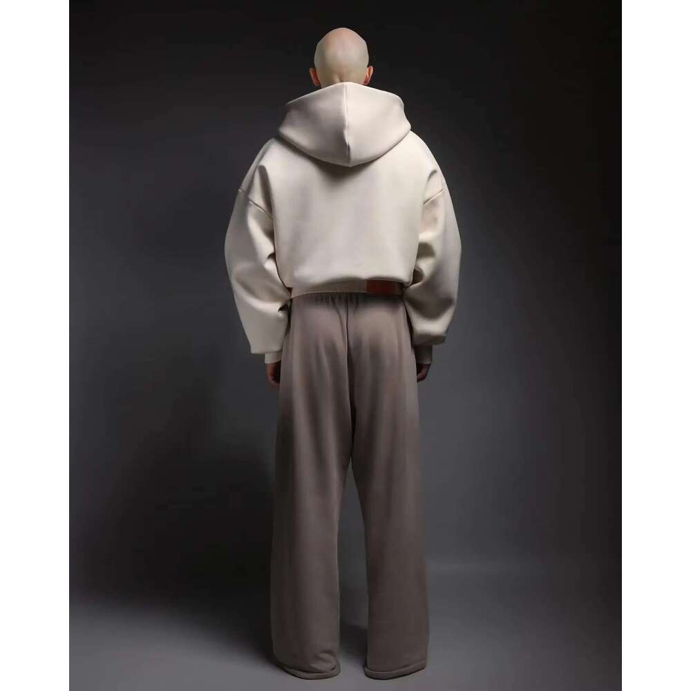 Heavyweight Crop Cut Big Hoodie Custom 700Gsm Cotton Solid Color Cropped Hoodies