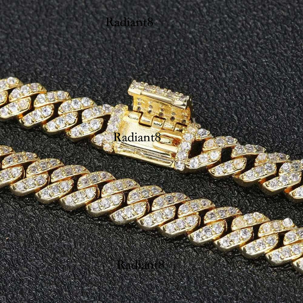 New 6mm Bg Iced Out CZ Zircon Hip Hop Personality Miami Cuban k Charm Bracelet for Men Women