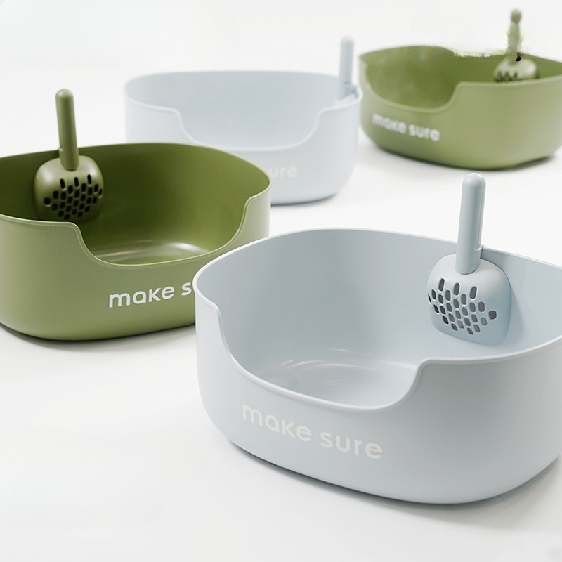 High Hardness Cats Litter Box Extra Large Durable Deepen Semi-enclosed Cat Toilet Spatter-proof and Easy Clean Pets Supplies